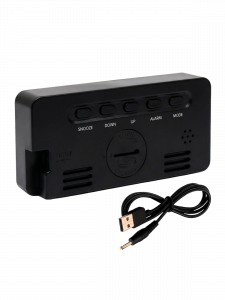 Часы настольные электронные с будильником и термометром Орбита OT-CLT09 Черные